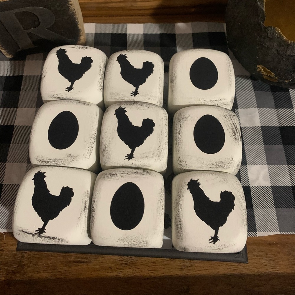 Crafted Tic Tac Toe decor